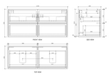 Riva Banff Wall Hung Vanity Coastal Oak (All Sizes)