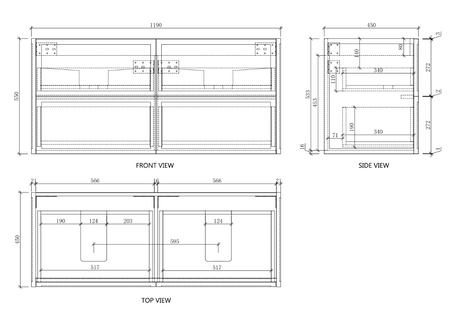 Riva Banff Wall Hung Vanity Coastal Oak (All Sizes)