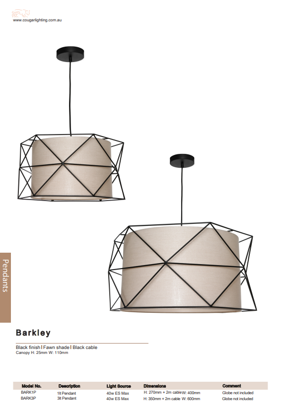 Barkley 3Lt Pendant