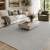 Basalt Grey Wool Blend Textured Rug - GREY