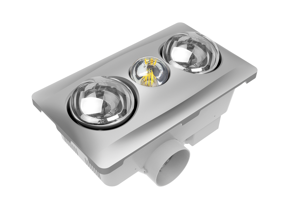 MODURA BathLux2 Silver Exhaust Fan With 8w Led Light