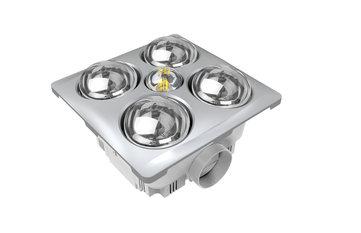 MODURA BathLux4 Silver Exhaust Fan With Led Light 8w