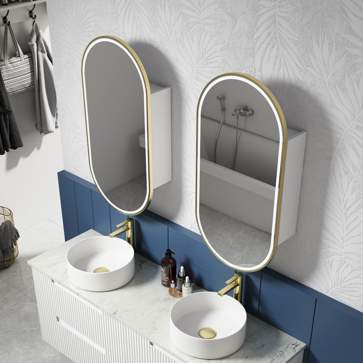 AULIC Beau Monde Front-Lit LED Shaving Cabinet 450mmW