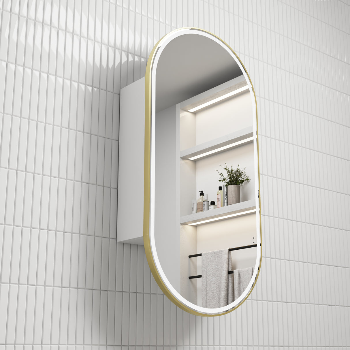 AULIC Beau Monde Front-Lit LED Shaving Cabinet 450mmW