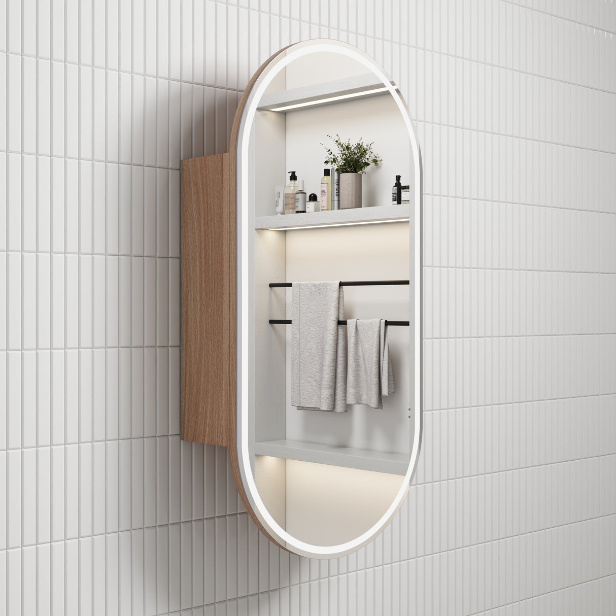 AULIC Beau Monde Front-Lit LED Shaving Cabinet 450mmW