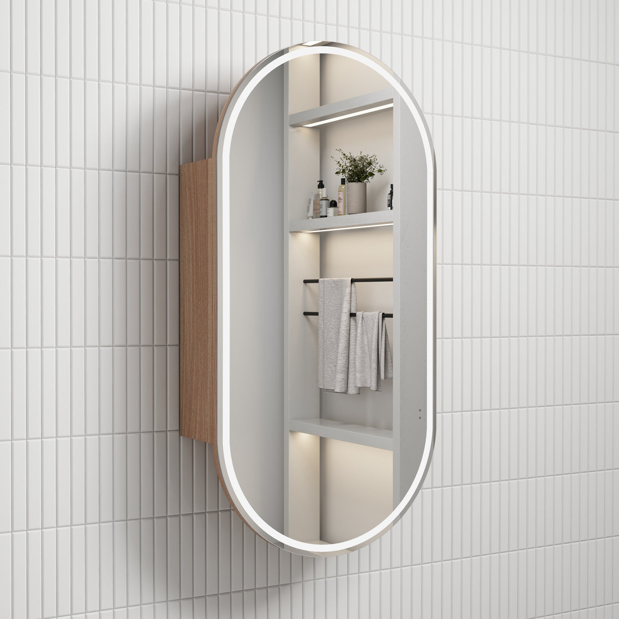 AULIC Beau Monde Front-Lit LED Shaving Cabinet 450mmW