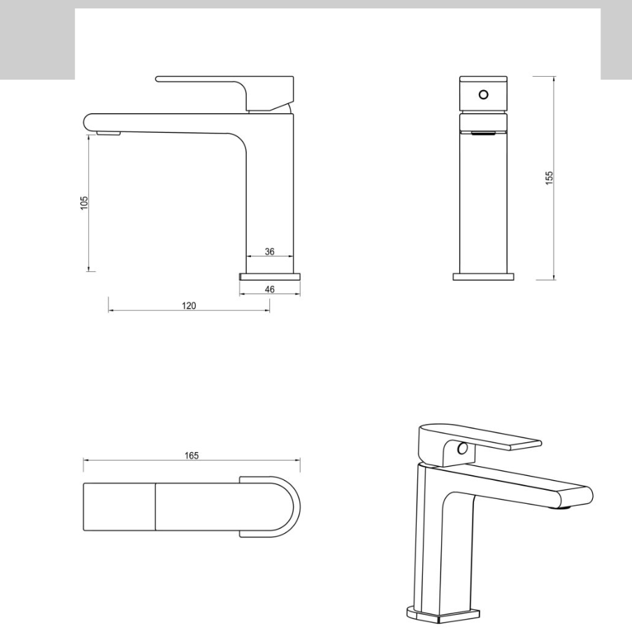 Beki Straight Spout Basin Mixer