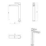 Beki Straight Spout Tall Basin Mixer