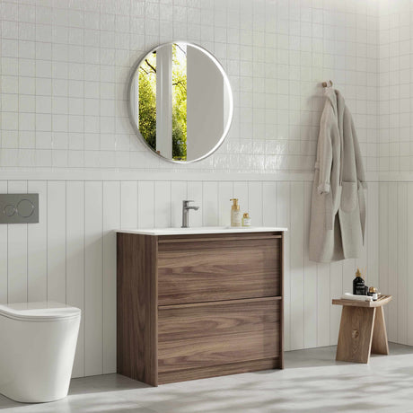 Bella Floor Standing Vanity - Notaio Walnut 
