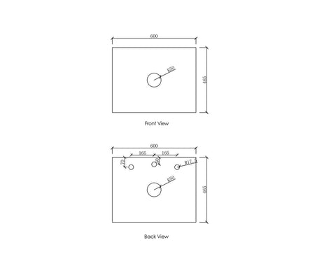 Bench top tap hole and waste position_600_Spec_Sheet 1