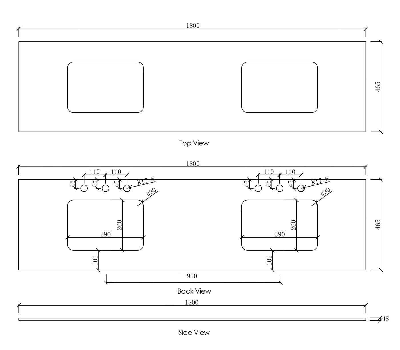 Bench top tap hole position_1800_Spec_Sheet