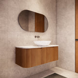 Riva BERGEN Curved Wall Hung Vanity (Solid Timber) (All Sizes)