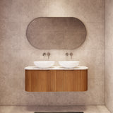 Riva BERGEN Curved Wall Hung Vanity (Solid Timber) (All Sizes)