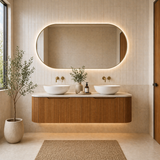 Riva BERGEN Curved Wall Hung Vanity (Solid Timber) (All Sizes)