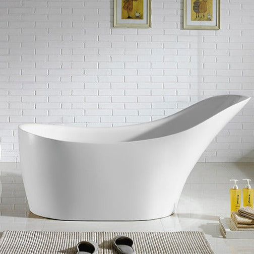 Bevel Freestanding Bathtub with Non-Overflow (Gloss White) (1400/1500/1700mm)-Clearance