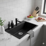 Black Carysil Granite Single Bowl Kitchen Sink - 780x510x220mm