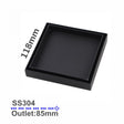 Shower Grate Floor Waste Drain Smart Insert Tile 120*120mm - Black