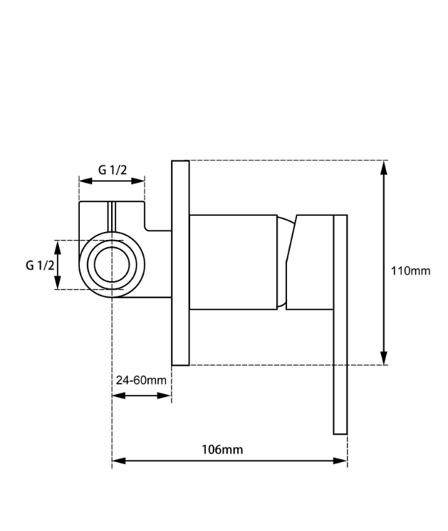 Blaze Gun Metal Grey Shower Wall Mixer