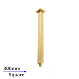 Blaze Square Ceiling Shower Arm 300mm - Brushed Brass