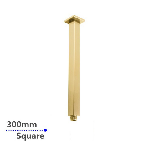 Blaze Square Ceiling Shower Arm 300mm - Brushed Brass
