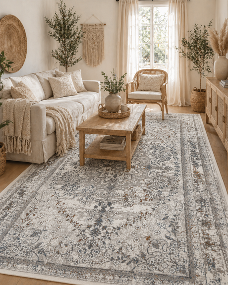 Bohemian Paradise Vintage Medalion Grey Multi Rug - 08GMUL