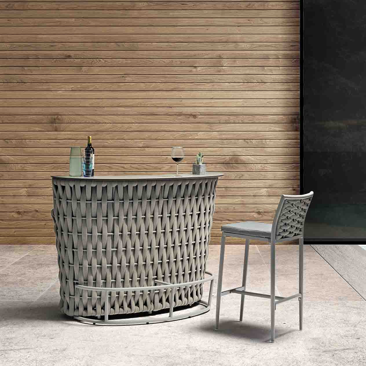 Boston Outdoor Rope Bar Stool in Taupe at Pymble (PYM) and Alexandria (ALX)