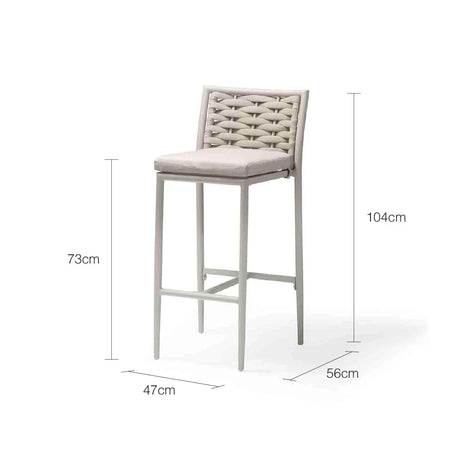 Boston Outdoor Rope Bar Stool in Taupe at Pymble (PYM) and Alexandria (ALX)