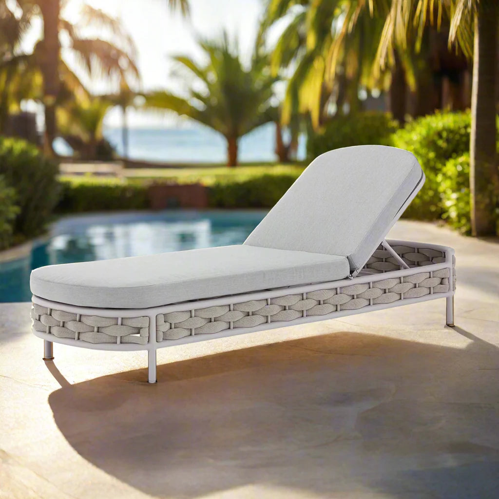 Boston Outdoor Rope Sun Lounger in Taupe