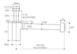 Bottle Trap 40MM Conical With Adapter drawing