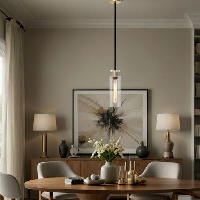 Bourne 1 Light Pendant Black / Gold