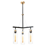 Bourne 3 Light Pendant Black / Gold