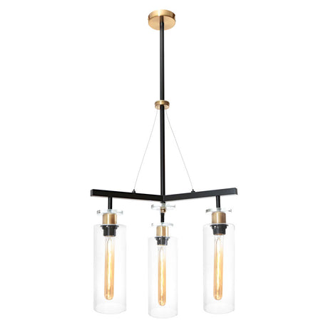 Bourne 3 Light Pendant Black / Gold