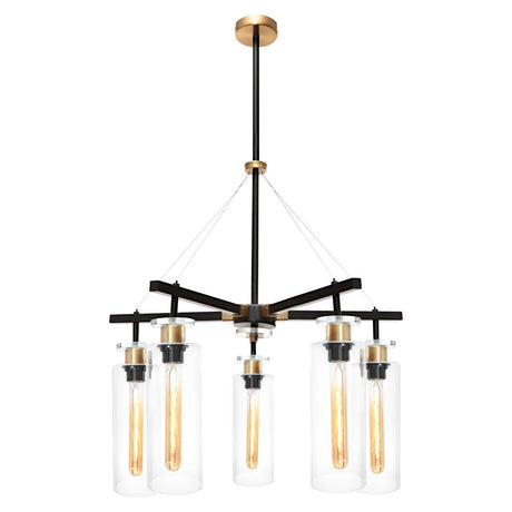Bourne 5 Light Pendant Black / Gold
