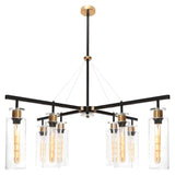 Bourne 8 Light Pendant Black / Gold