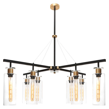 Bourne 8 Light Pendant Black / Gold