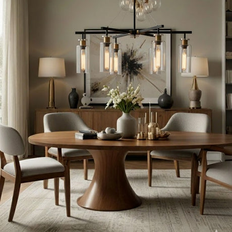 Bourne 8 Light Pendant Black / Gold
