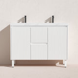 Brighton Freestanding PVC Vanity 1200mm (Double Bowl)(Matte White)