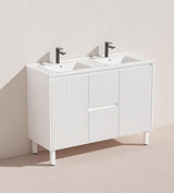 Brighton Freestanding PVC Vanity 1200mm (Double Bowl)(Matte White)