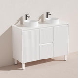 Brighton Freestanding PVC Vanity 1200mm (Double Bowl)(Matte White)