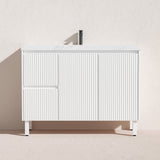 Brighton Freestanding PVC Vanity 1200mm (Single Bowl) (Matte White)