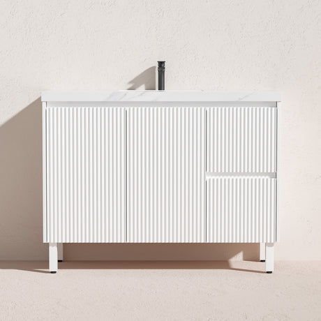 Brighton Freestanding PVC Vanity 1200mm (Single Bowl) (Matte White)