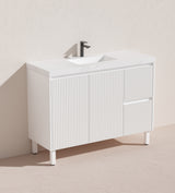 Brighton Freestanding PVC Vanity 1200mm (Single Bowl) (Matte White)