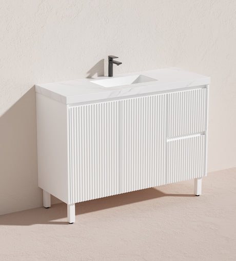 Brighton Freestanding PVC Vanity 1200mm (Single Bowl) (Matte White)