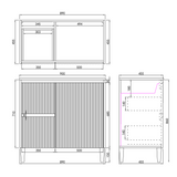 Brighton Freestanding PVC Vanity 900mm -drawing