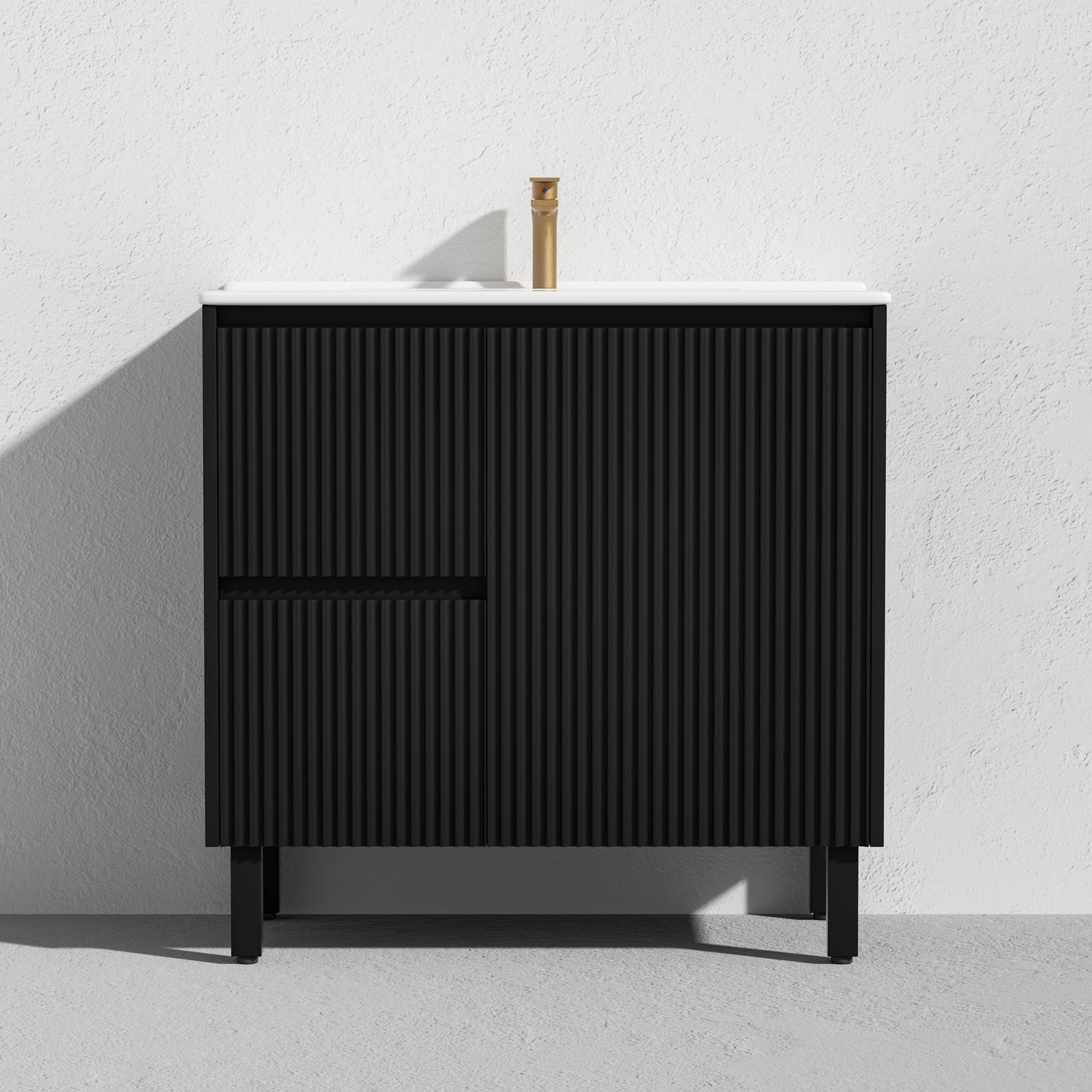 Brighton Freestanding PVC Vanity 900mm (Matte Black)