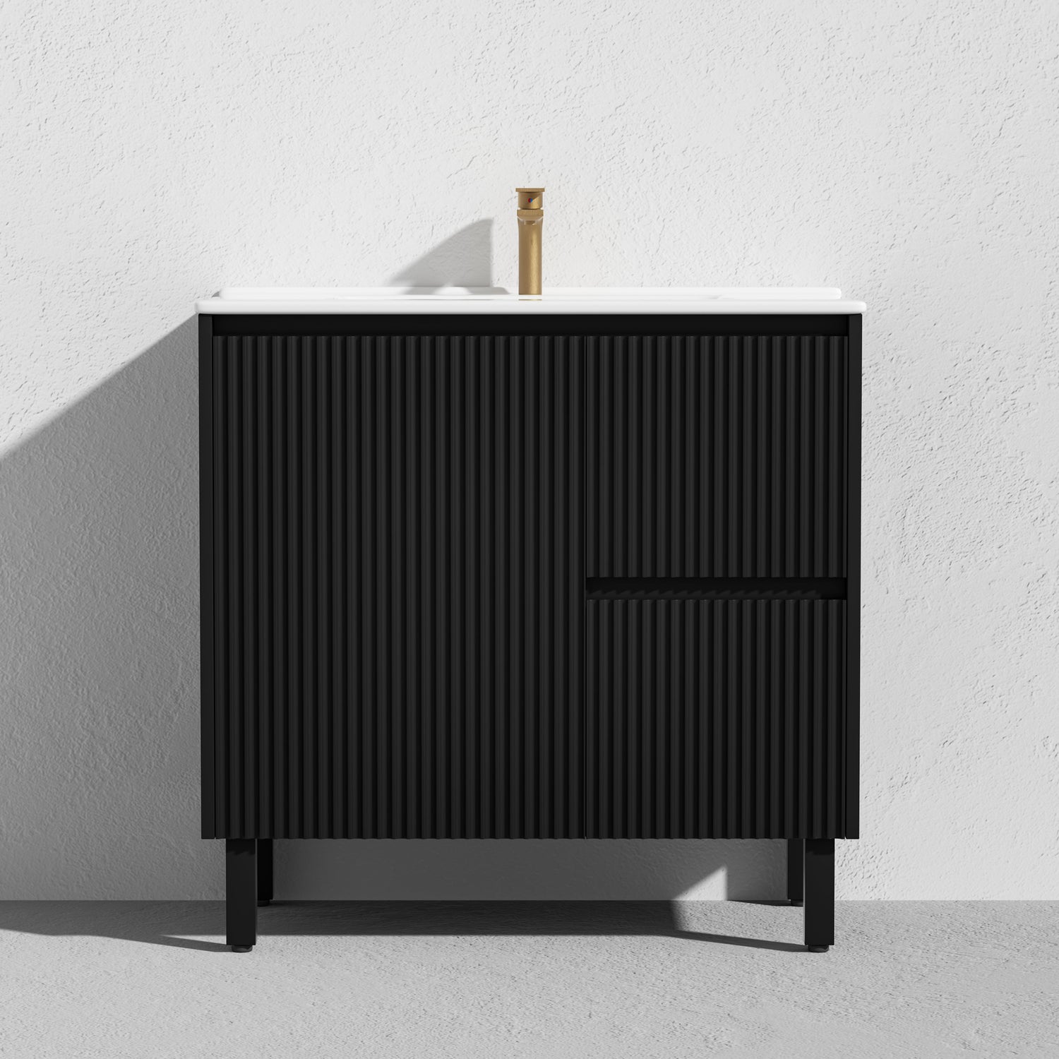 Brighton Freestanding PVC Vanity 900mm (Matte Black)