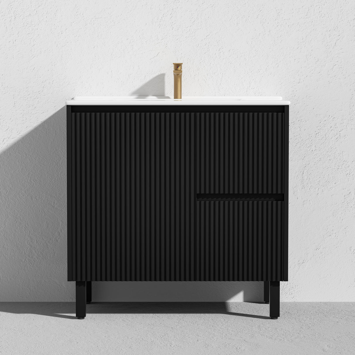 Brighton Freestanding PVC Vanity 900mm (Matte Black)
