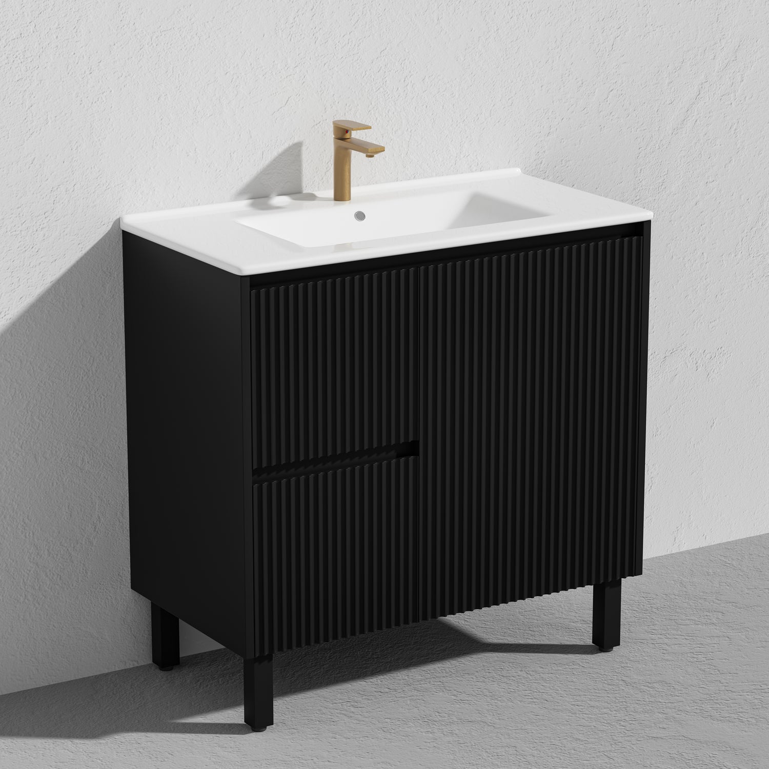 Brighton Freestanding PVC Vanity 900mm (Matte Black)