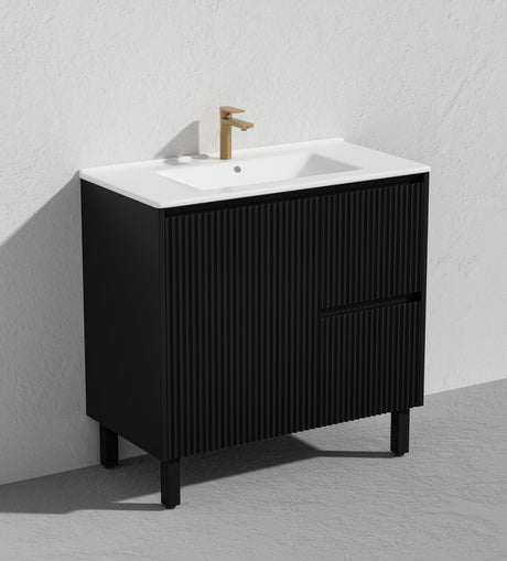 Brighton Freestanding PVC Vanity 900mm (Matte Black)