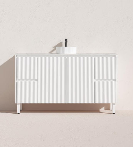 Brighton Freestanding Vanity 1500mm (Single/Double Bowl) (Matte White)